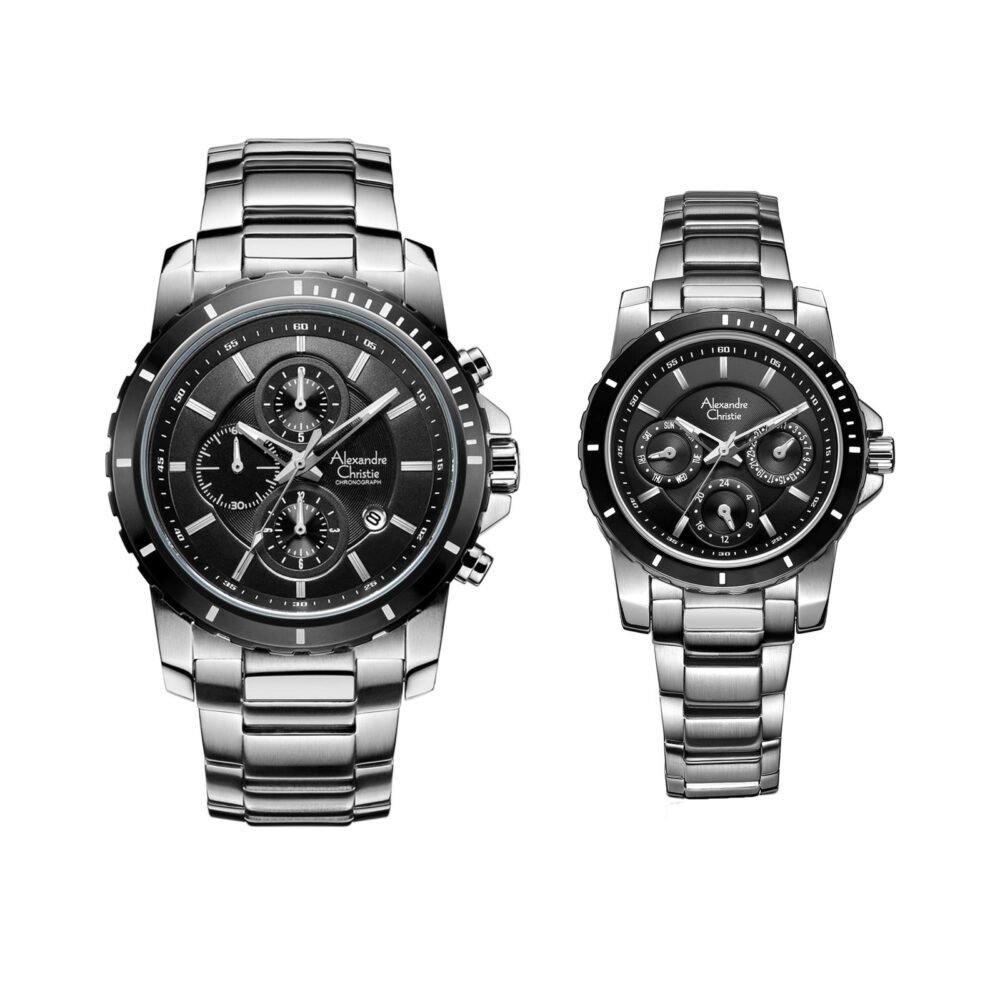 6141MCBFBTBBA Couple's Chronograph Quartz Watch 44 + 36mm