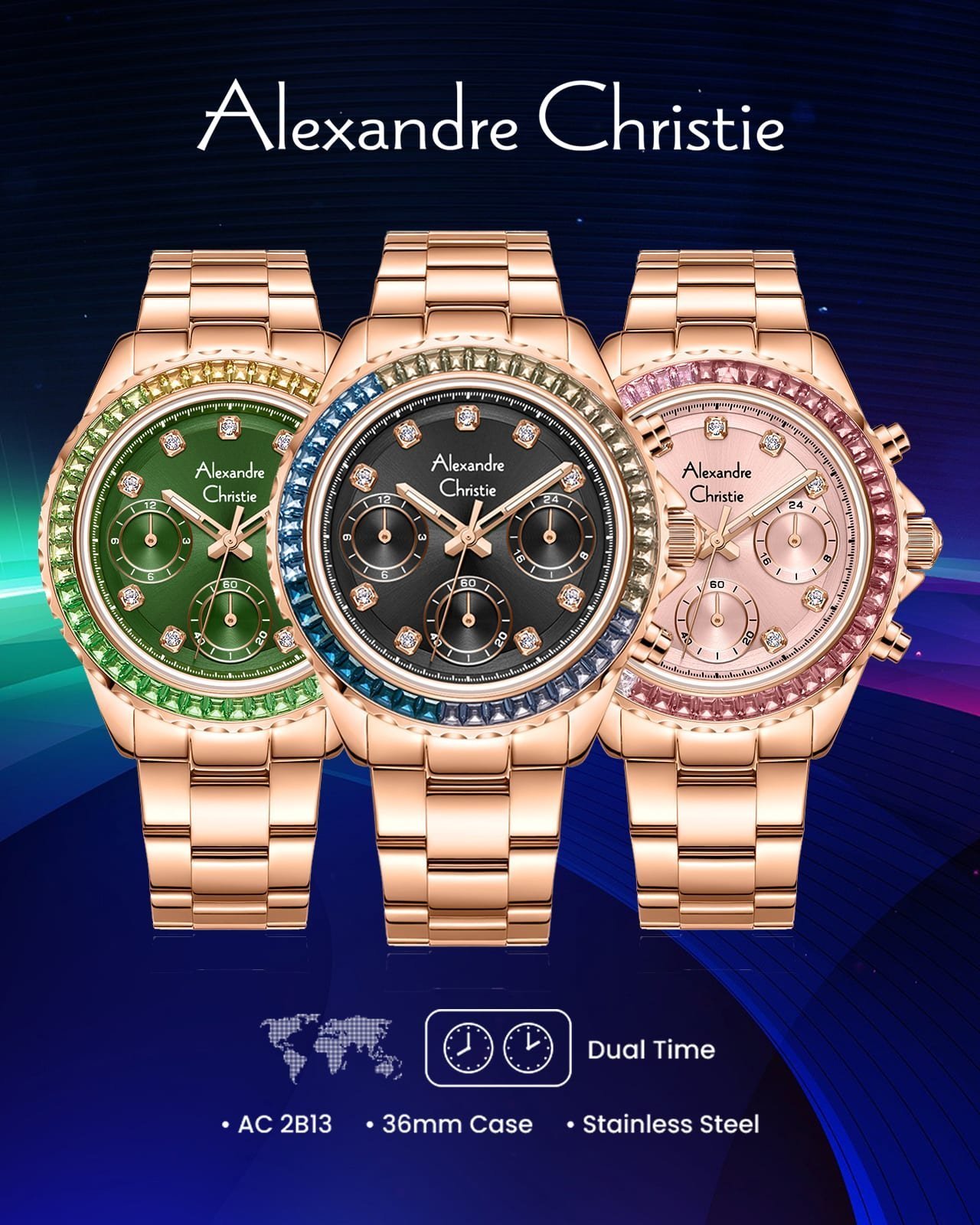 2B13BFBRGPN Women's Multi-function watch 36 mm - Image 6