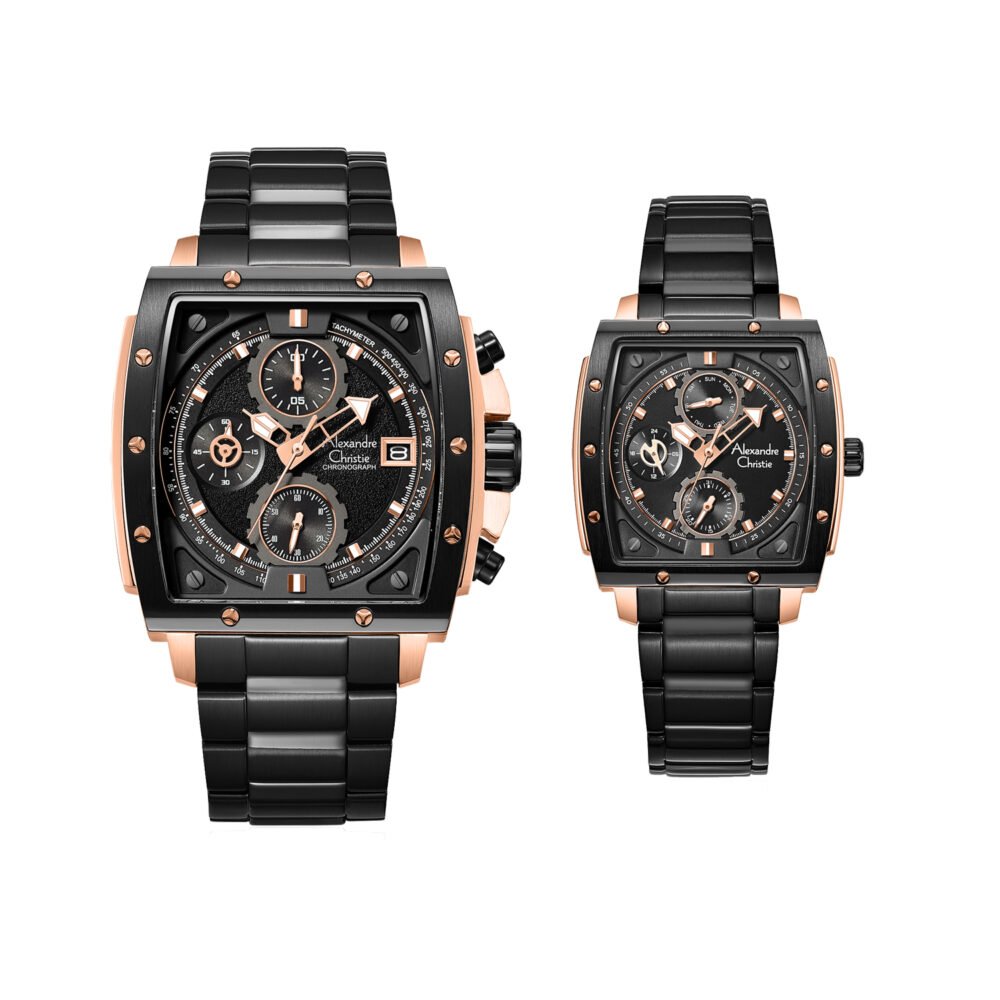 6376MCBFBRBA Couple's Chronograph Quartz Watch 44+35mm
